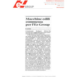 Macchine edili. Commessa per l’Ez Group