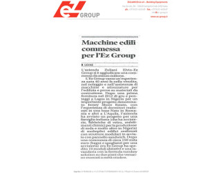 Macchine edili. Commessa per l’Ez Group