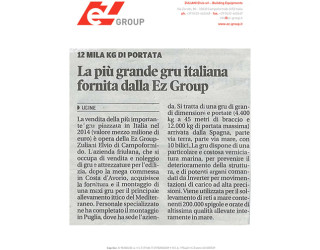 La più grande gru italiana fornita dalla Ez-Group