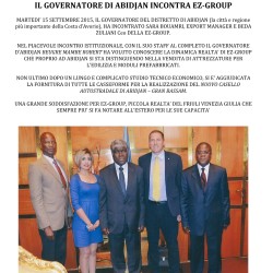 Incontro Privato con Governatore di Abidjan Costa D’Avorio 15 Settembre 2015