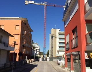 Tower crane in Lignano Sabbiadoro, Italy