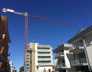 Tower crane in Lignano Sabbiadoro, Italy